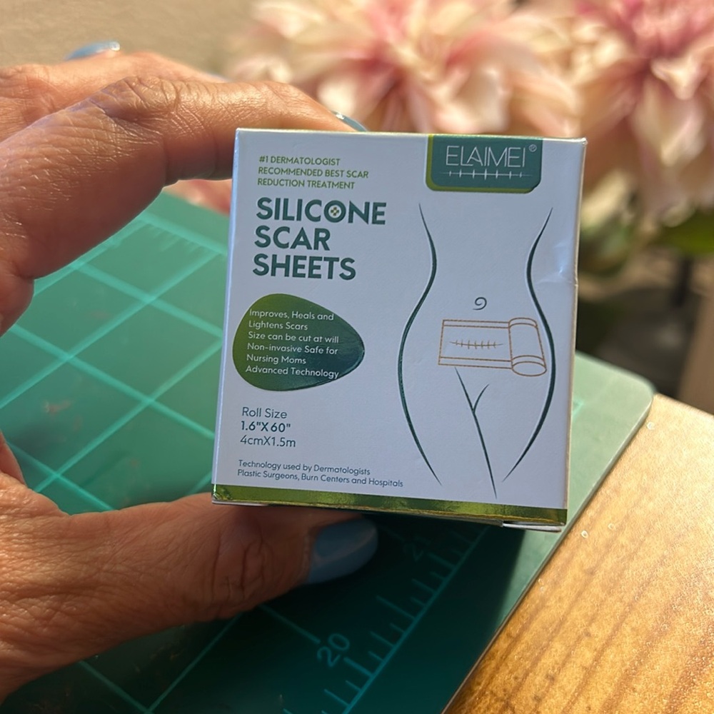 Silicone scar sheets.